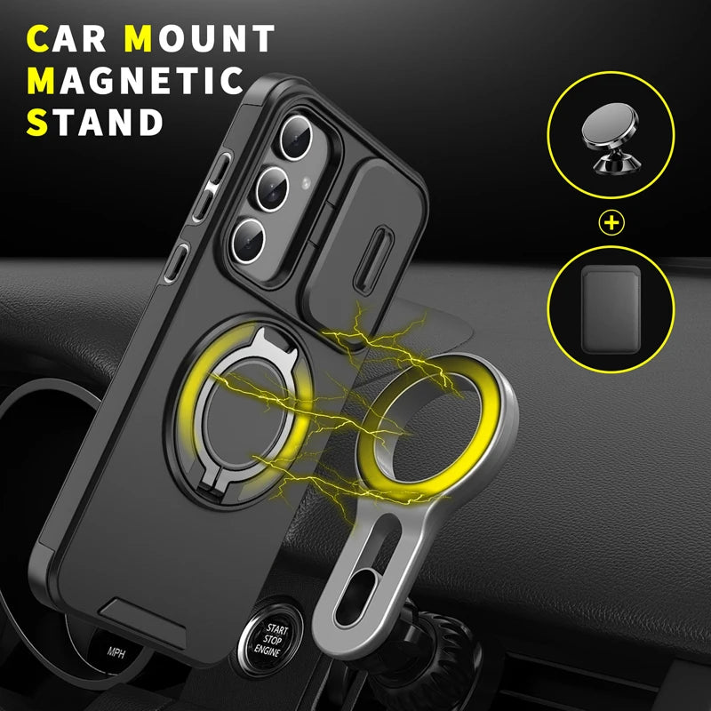 JDKDOM Push Window Case For Samsung S26 S25 Edge S24 S23 FE Plus Note 20 Ultra A57 A17 A07 A56 A36 A26 A16 A06 Bracket Cover