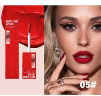 6 Colors of Long-Lasting Velvet Liquid Lipstick with Matte Texture Waterproof Non-Stick Cup Professional Lip Makeup Products
