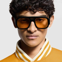 Fashion Double Bridges Square Sunglasses Women Candy Color Retro Wide Legs Men Sun Glasses Shades UV400