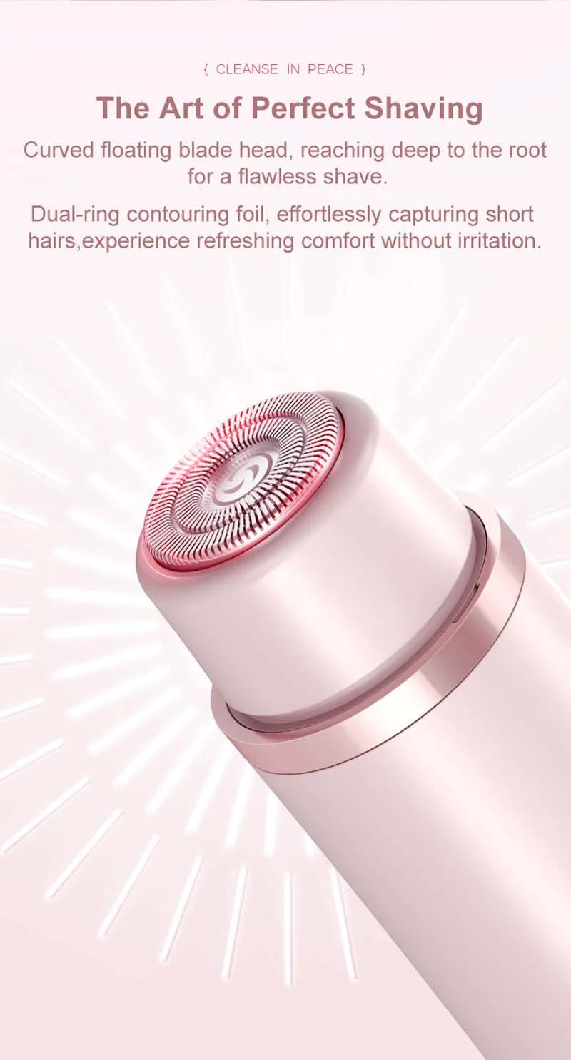 Electric Rerchargeable Lady Razor Double-Headed Waterproof Bikini Trimmer Shaver 2-In-1 Body And Facial Hair Removal Trimmer