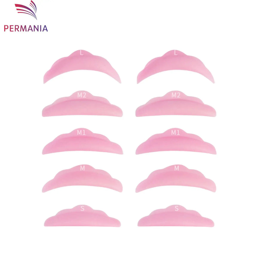 Permania 5 Pair Eyelash Extension Pads Silicone Protection Eyelashes Pad Reusable Lifting Curler Shield Patch Lashes Makeup Tool