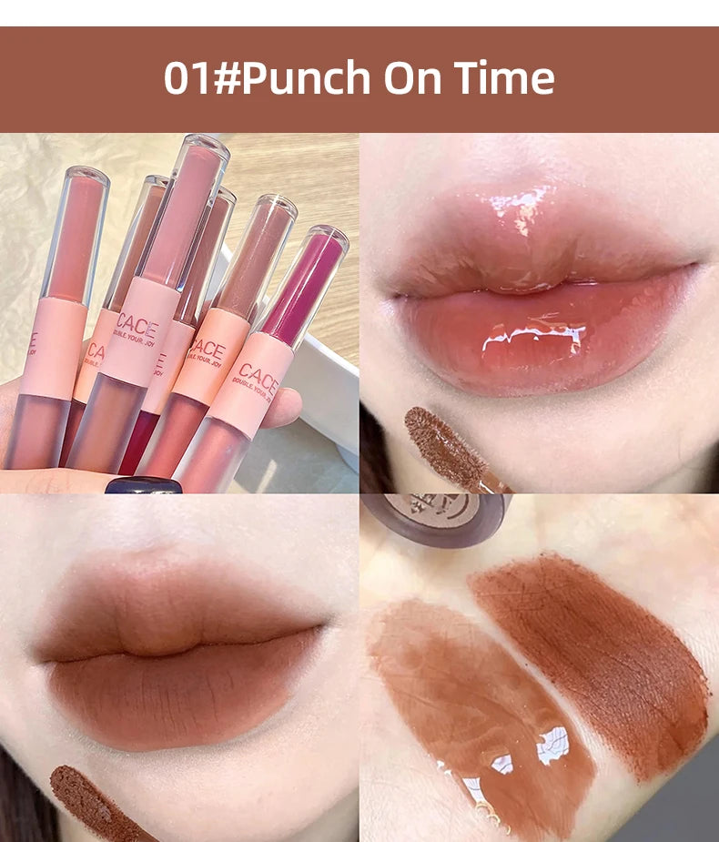 CACE Sexy Red Liquid Lipstick Moisturizing Lip Glaze Tint Long Lasting Matte Lip Mud Waterproof Velvet Lipstick Lips Cosmetics