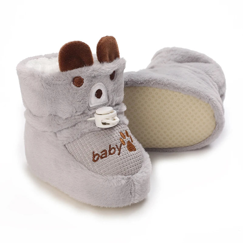 Winter New Cute Cartoon Baby Booties Boy Girl Boots Cotton Soft-Sole Non-Slip Warm Toddler First Walkers Infant Crib Shoes