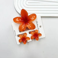 3Pcs/Set Sweet Flower Colroful Gradient Hair Claws Ponytail Cip Clamp Barrettes Hairpins For Women Girl Beach Hair Accessories