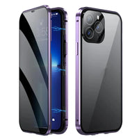 Metal Magnetic Anti Peeping Privacy Case For iPhone 17 16e 15 14 13 12Pro Max Magsafe Case 360 Protection Shockproof Phone Cover