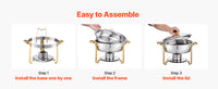 SucceBuy 4 Pack Chafing Dish Buffet Set Stainless Steel Chafer w/4 Full Size Pan Round Catering Warmer Server for Party Banquets